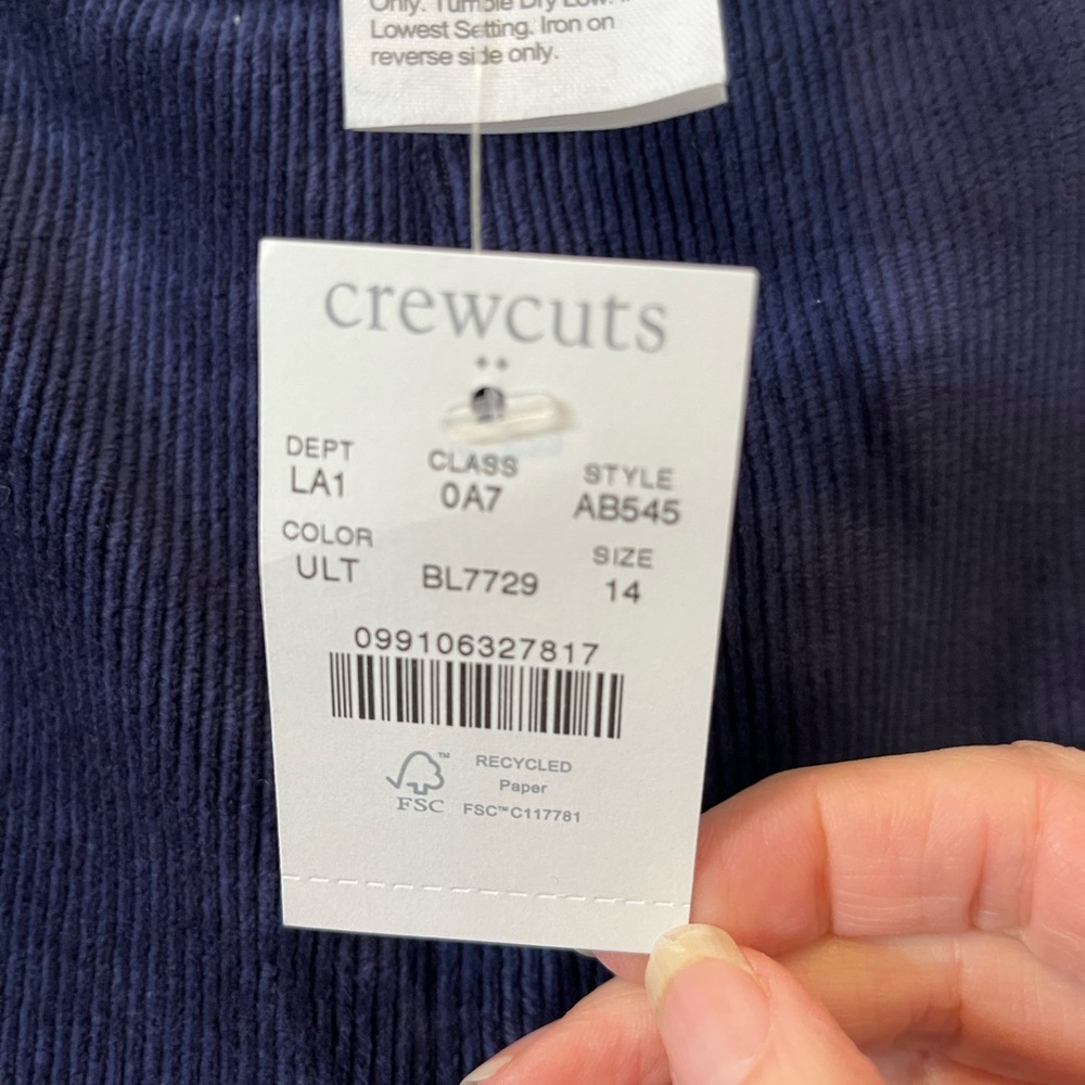 Crewcuts size 14 navy corduroy leggings, NWT - Picture 5 of 8